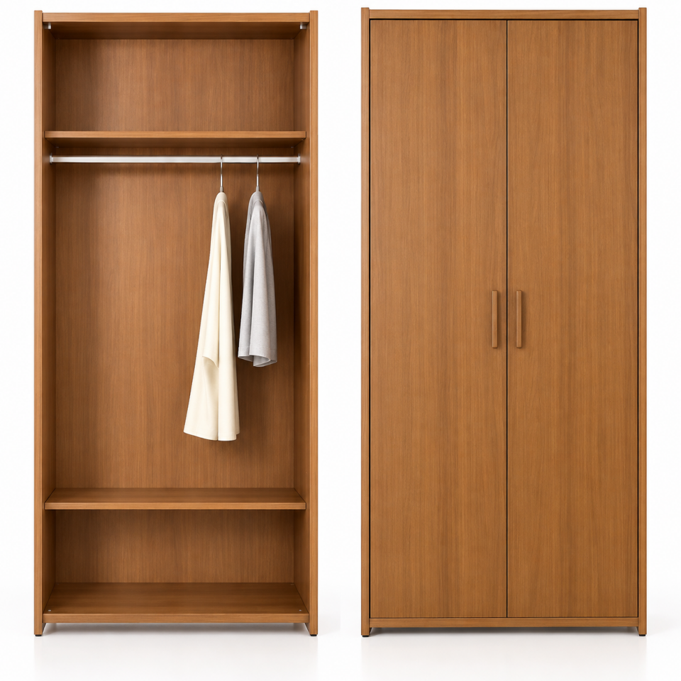 İkili Ahşap Dolap 42x80x180